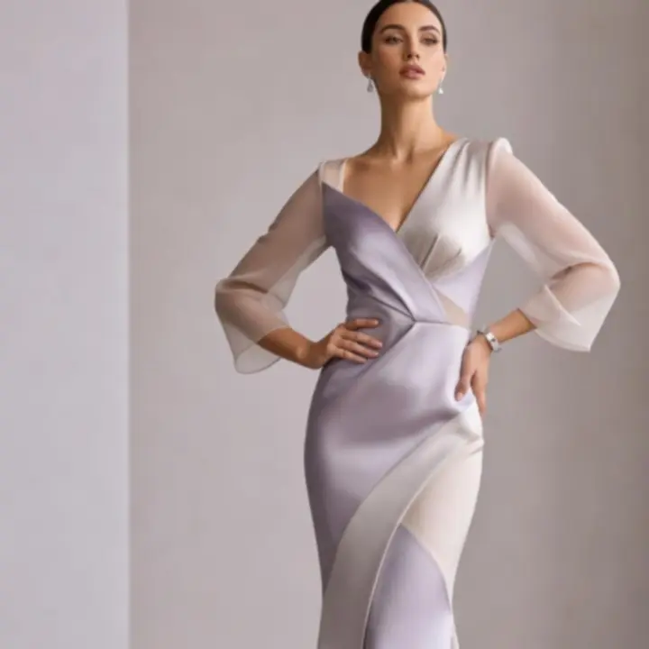 Elegáns női esti outfit 2026-ban, modern bézs-fekete szett