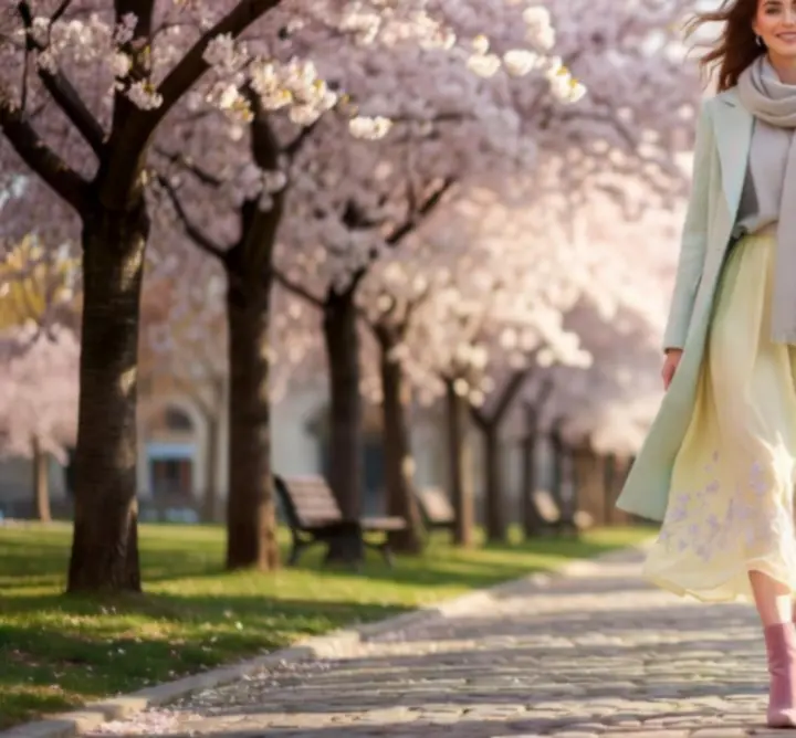 Tavaszi street style outfit Magyarországon – rétegezett, pasztell színű szett